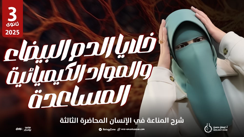 3️⃣المحاضرة الثالثة - محاضرة المناعة في الإنسان (خلايا الدم البيضاء والمواد الكيميائية المساعدة) 🩸